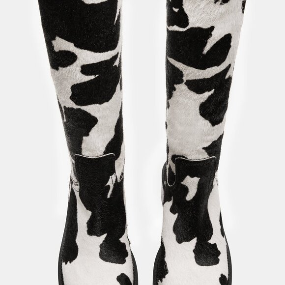 Steve Madden Riggs Womens Boots Cow Print Leather Real Fur - Picture 12 of 12